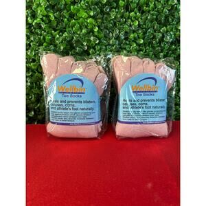 6 Pairs Wellbin Toe Socks Small - Pink Five Finger Yoga Pilates Sock Bundle NWT